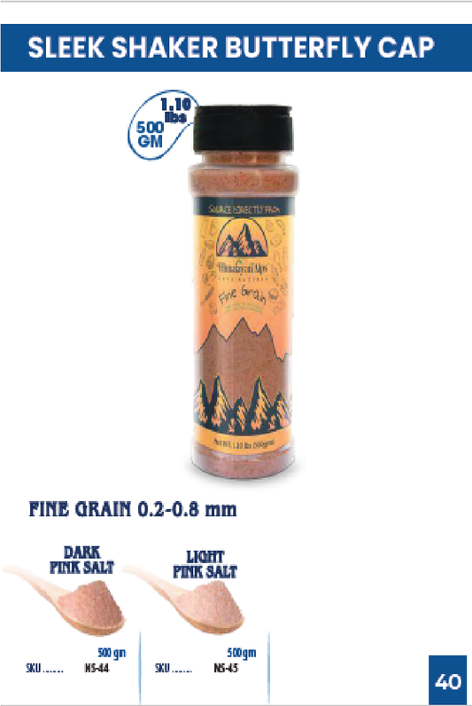 Himalayan Light Pink Salt in 450 gram, Plastic ( Sleek Shaker With Butterfly Cap)