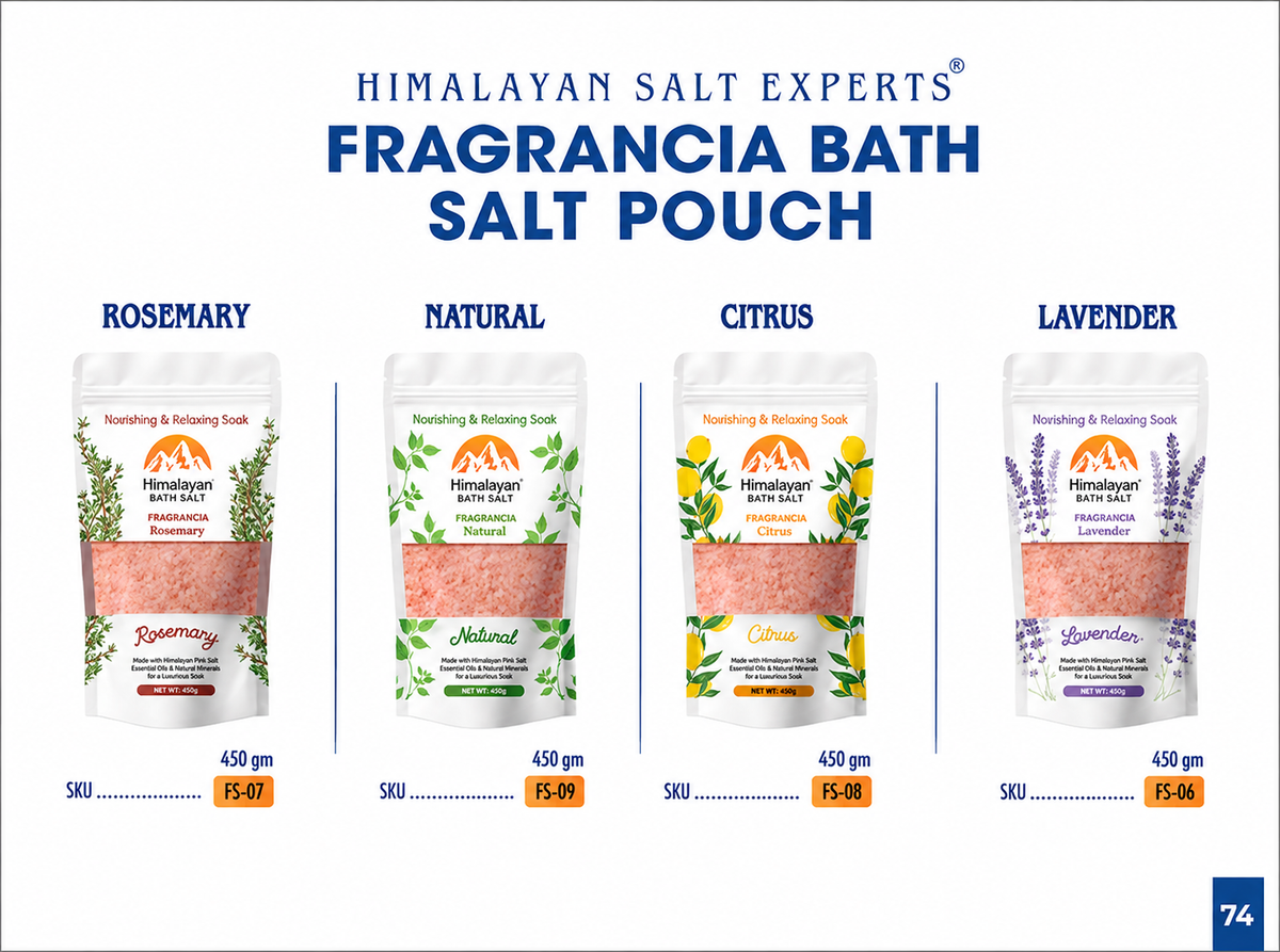 Fragrancia Himalayan Bath Salt Pouches (450g) | Himalayan Salt Experts