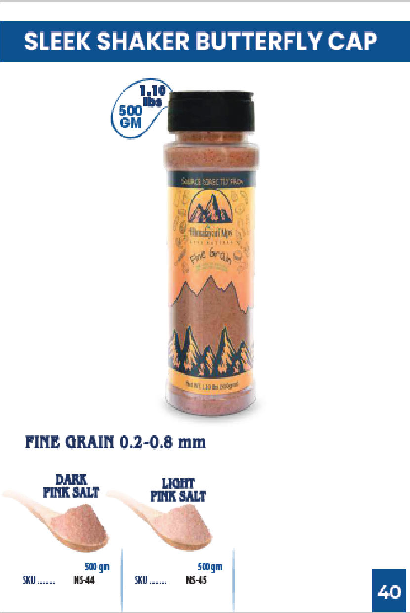 Himalayan Light Pink Salt in 450 gram, Plastic ( Sleek Shaker With Butterfly Cap)