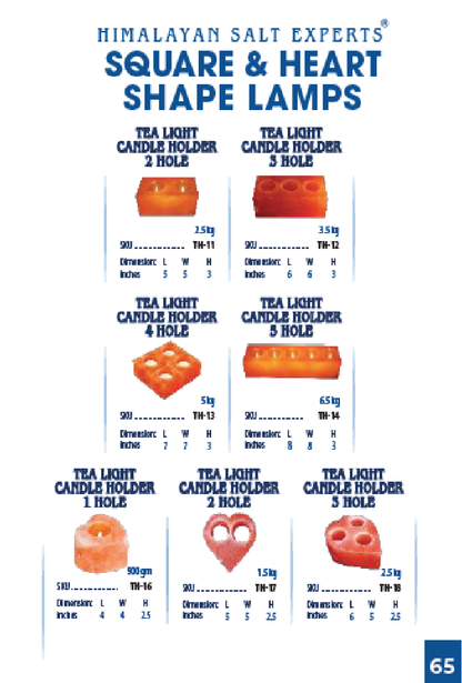 Himalayan Salt Tea Light Candle Holder – Heart Shape, 1 Hole