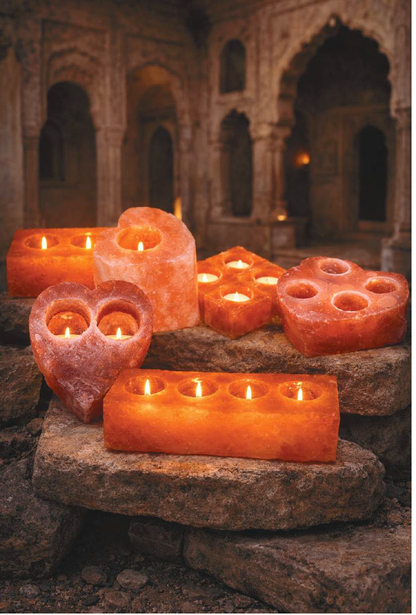 Himalayan Salt Tea Light Candle Holder – Heart Shape, 1 Hole