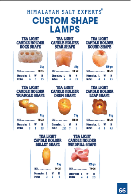 Natural Himalayan Salt Candle Holders - Star, Rock, Leaf & Custom Shapes