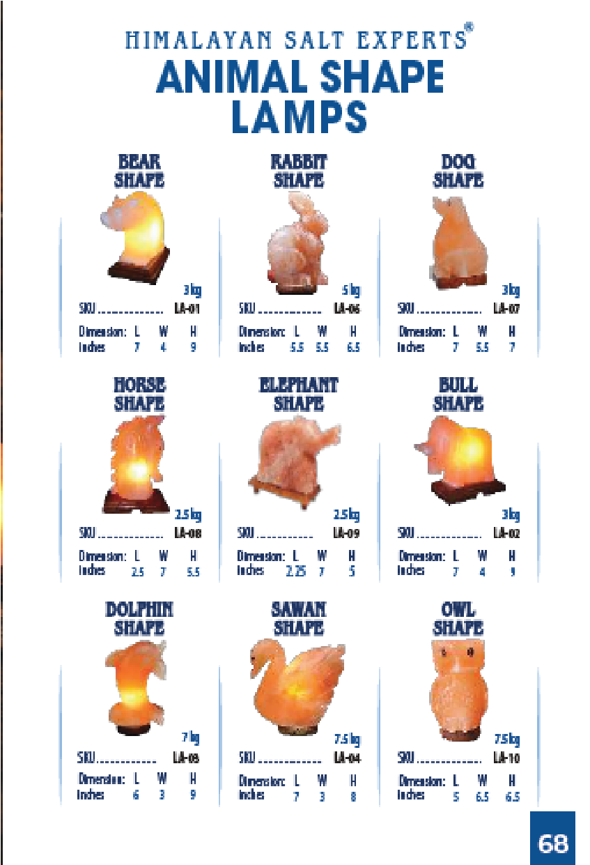 Handcrafted Animal Shape Himalayan Pink Salt Lamps | Himalayan Salt Experts