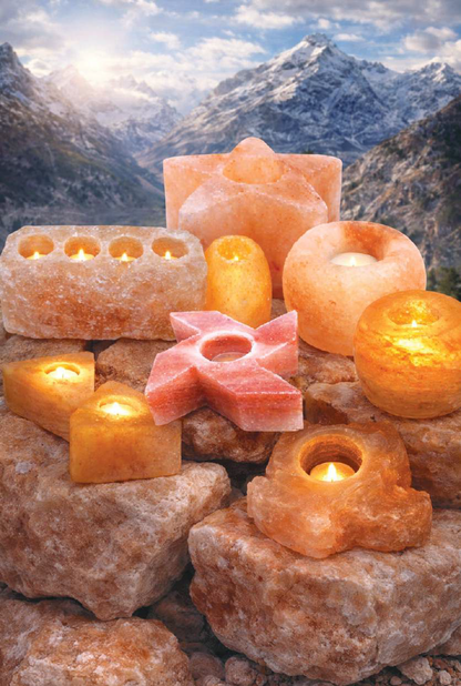 Natural Himalayan Salt Candle Holders - Star, Rock, Leaf & Custom Shapes