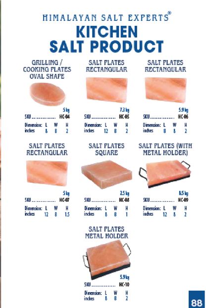 Himalayan Salt Square Plates- 2.5 Kg 8x8x1 with Groove