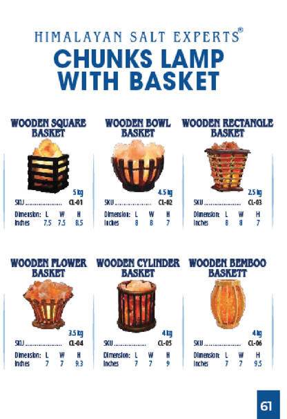 Himalayan Salt Experts Chunks Lamp with Wooden Basket