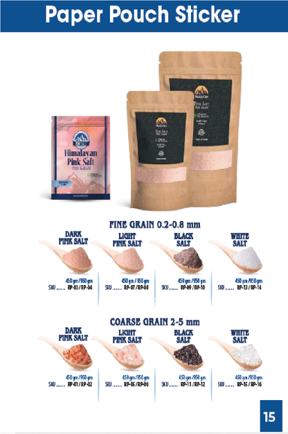 Himalayan Light Pink Salt 2-5Mm Coarse Bpa Free Sticker Standy Pouch 950 Grm
