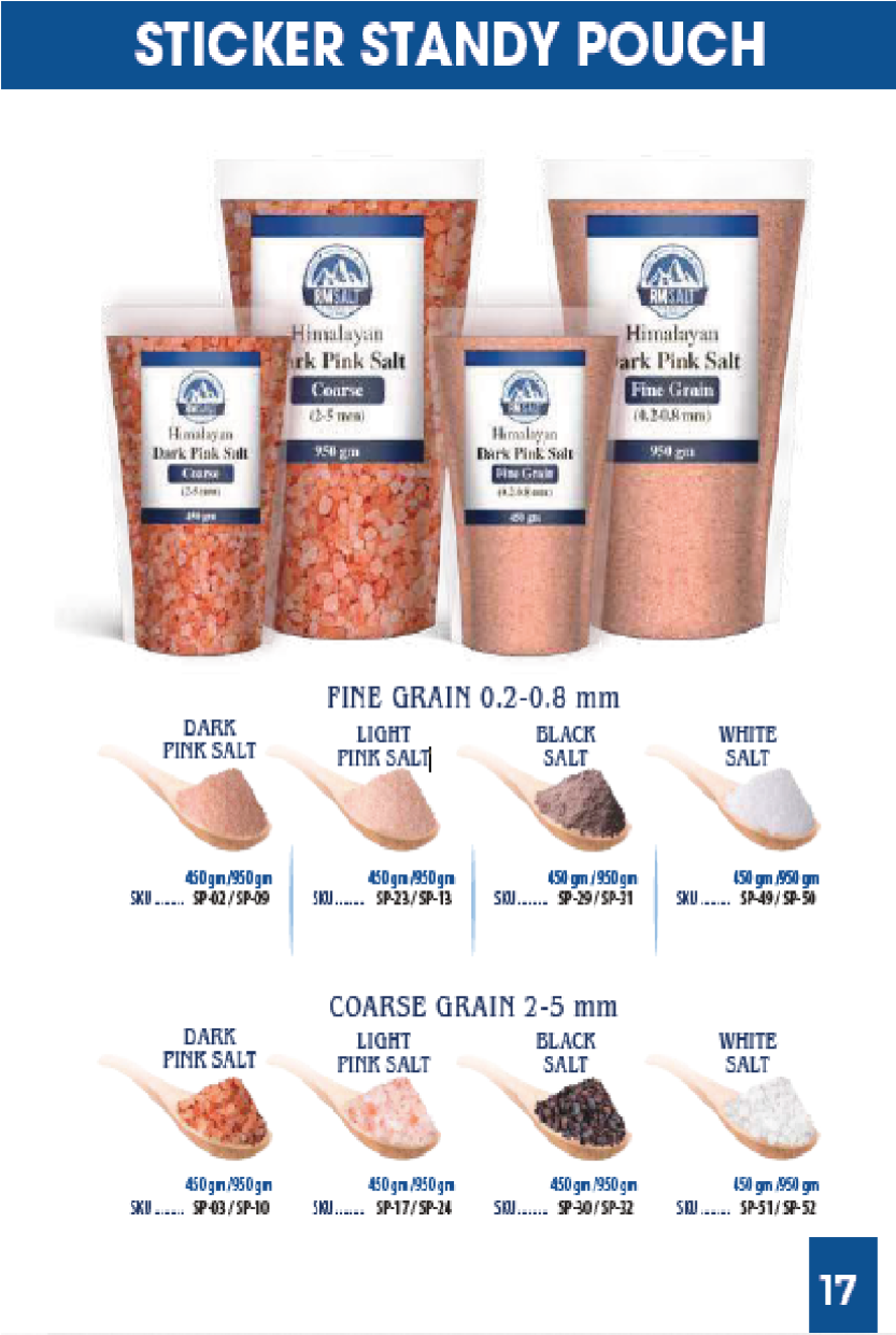 Himalayan Light Pink Salt 2-5Mm Coarse Bpa Free Sticker Standy Pouch 950 Grm